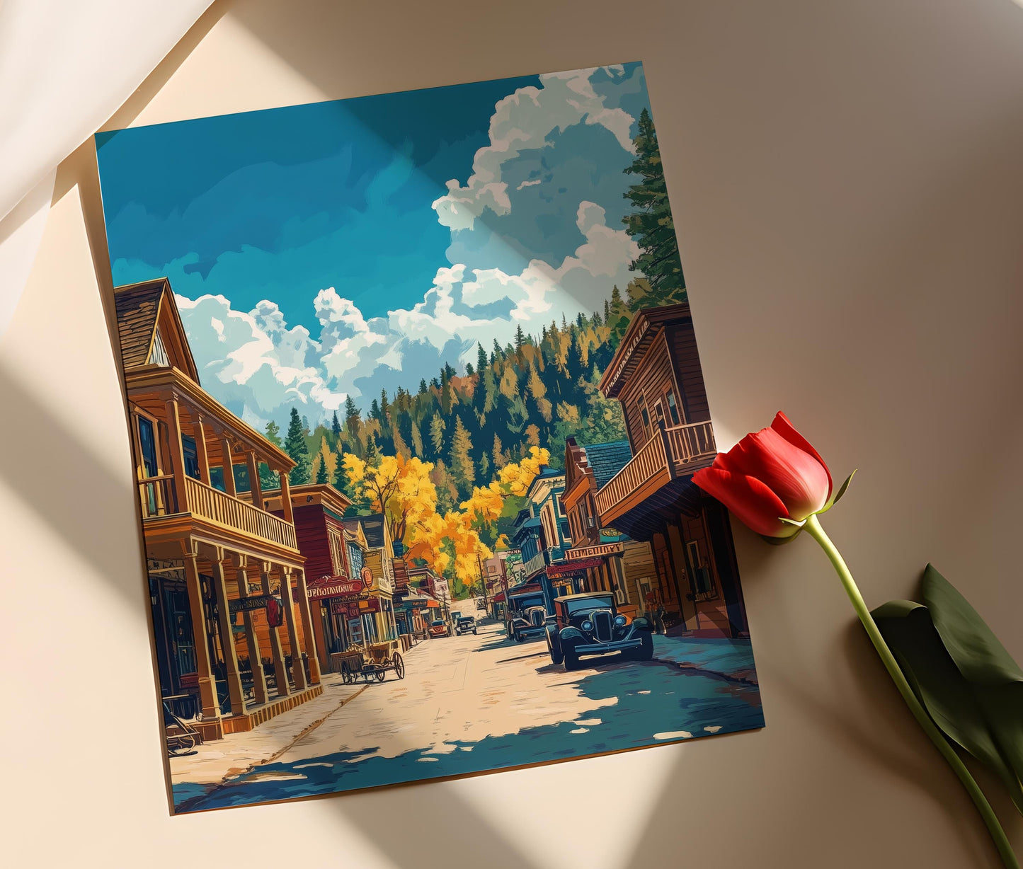 Affiche Ville de Nevada – Impression artistique historique de la rue principale