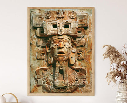 Affiche Art Maya – Hiéroglyphes Anciens, Décor Éducatif