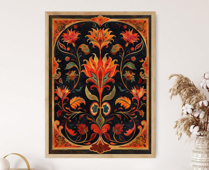 Affiche Madhubani – Poster Art Culturelle Indien Éclatante