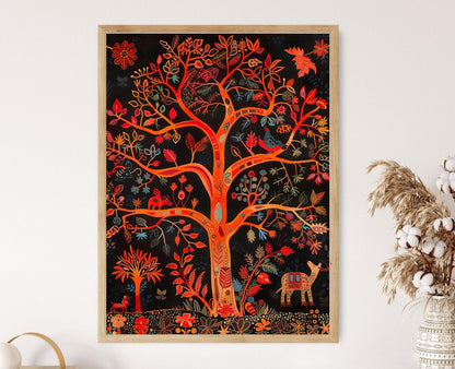 Affiche Madhubani Authentique – Poster Peinture Mythologique Colorée