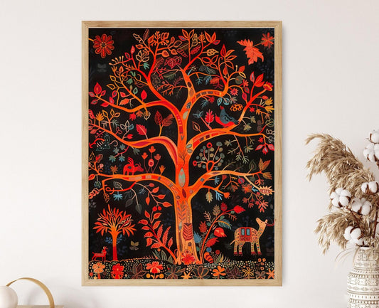 Affiche Madhubani Authentique – Poster Peinture Mythologique Colorée