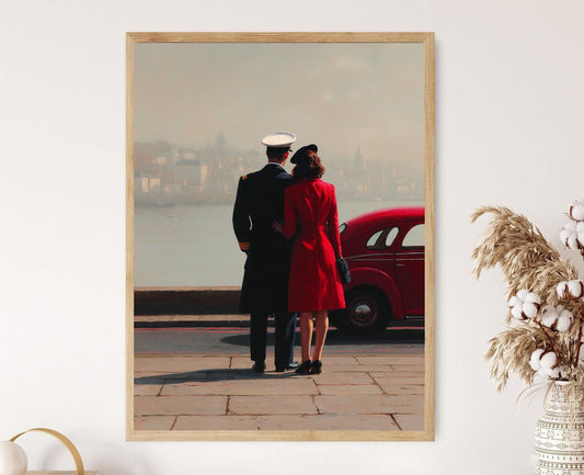 Affiche Vintage Militaire – Poster Art Déco Côtière des Années 1940