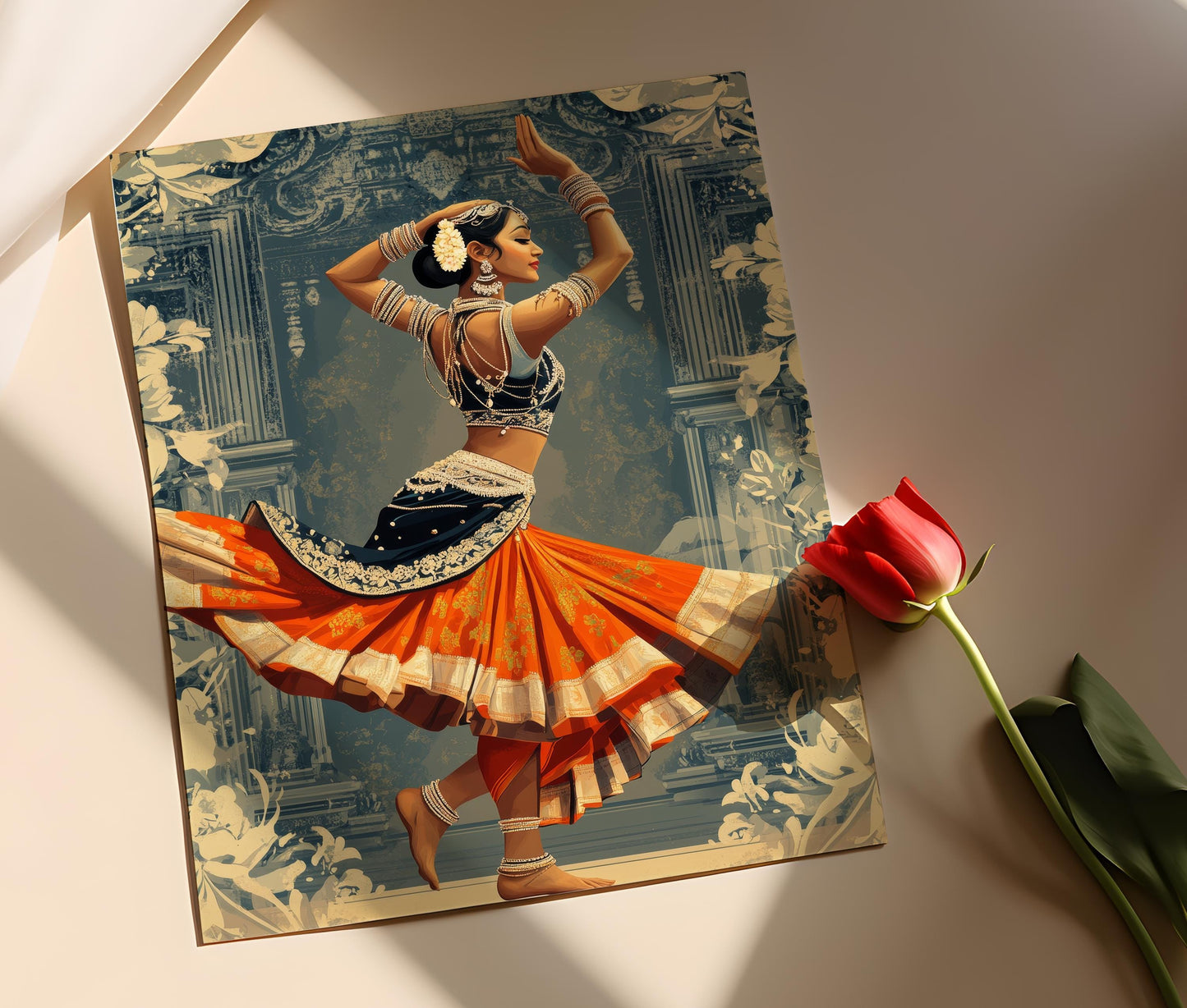 Affiche Danse Odissi – Poster Art Traditionnelle de Danse Indienne