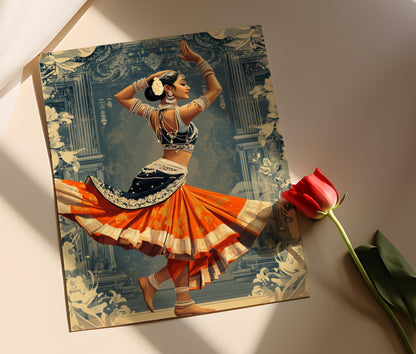 Affiche Danse Odissi – Poster Art Traditionnelle de Danse Indienne