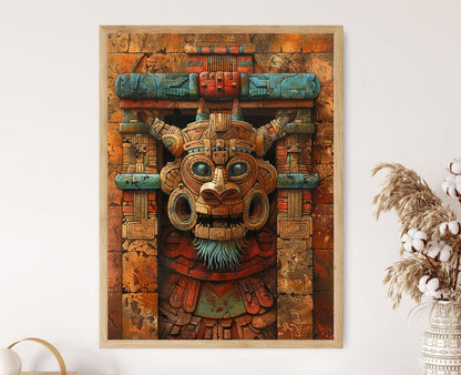 Affiche de Temple Aztèque – Poster Art Décoratif Culturel