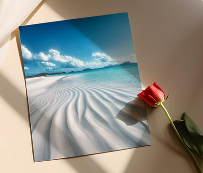 Affiche Plage de Whitehaven – Poster Sable Blanc et Eaux Turquoise