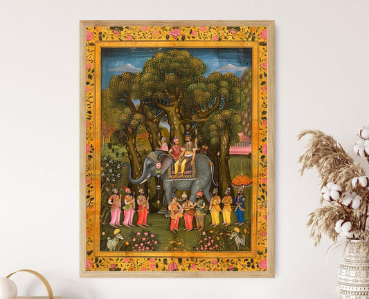 Affiche de Peinture Folklorique Rajasthani – Art Culturel Vibrant pour Domicile