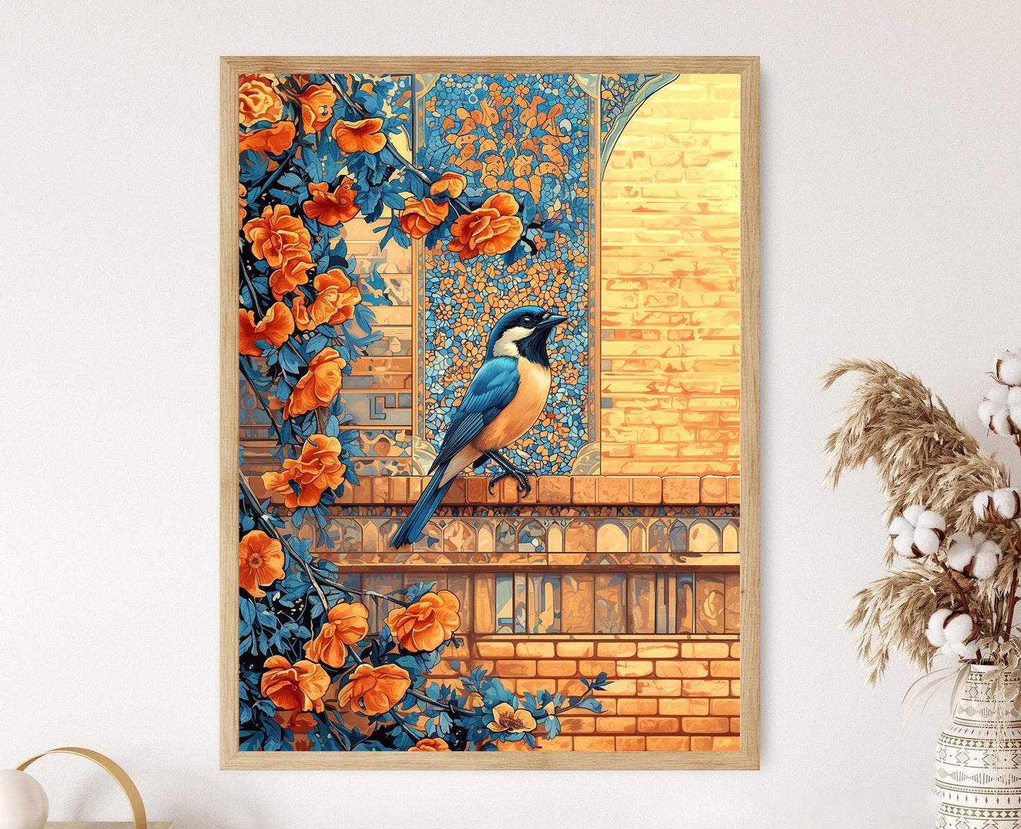 Affiche Pie Eurasienne – Art Imprimé Oiseau du Bazaar Iranien