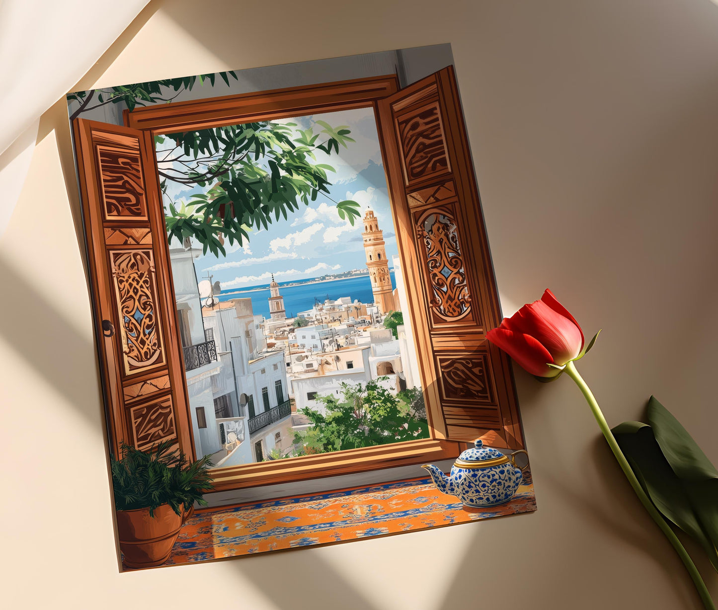 Affiche Casbah d'Alger – Poster Fenêtre Berbère, Architecture Algérienne