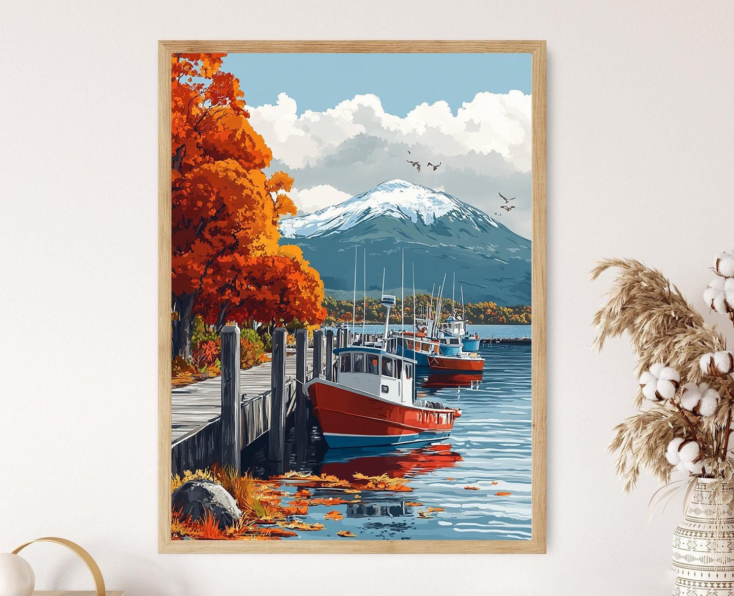 Affiche Hobart – Poster Vue de Mont Wellington et Port Illustré