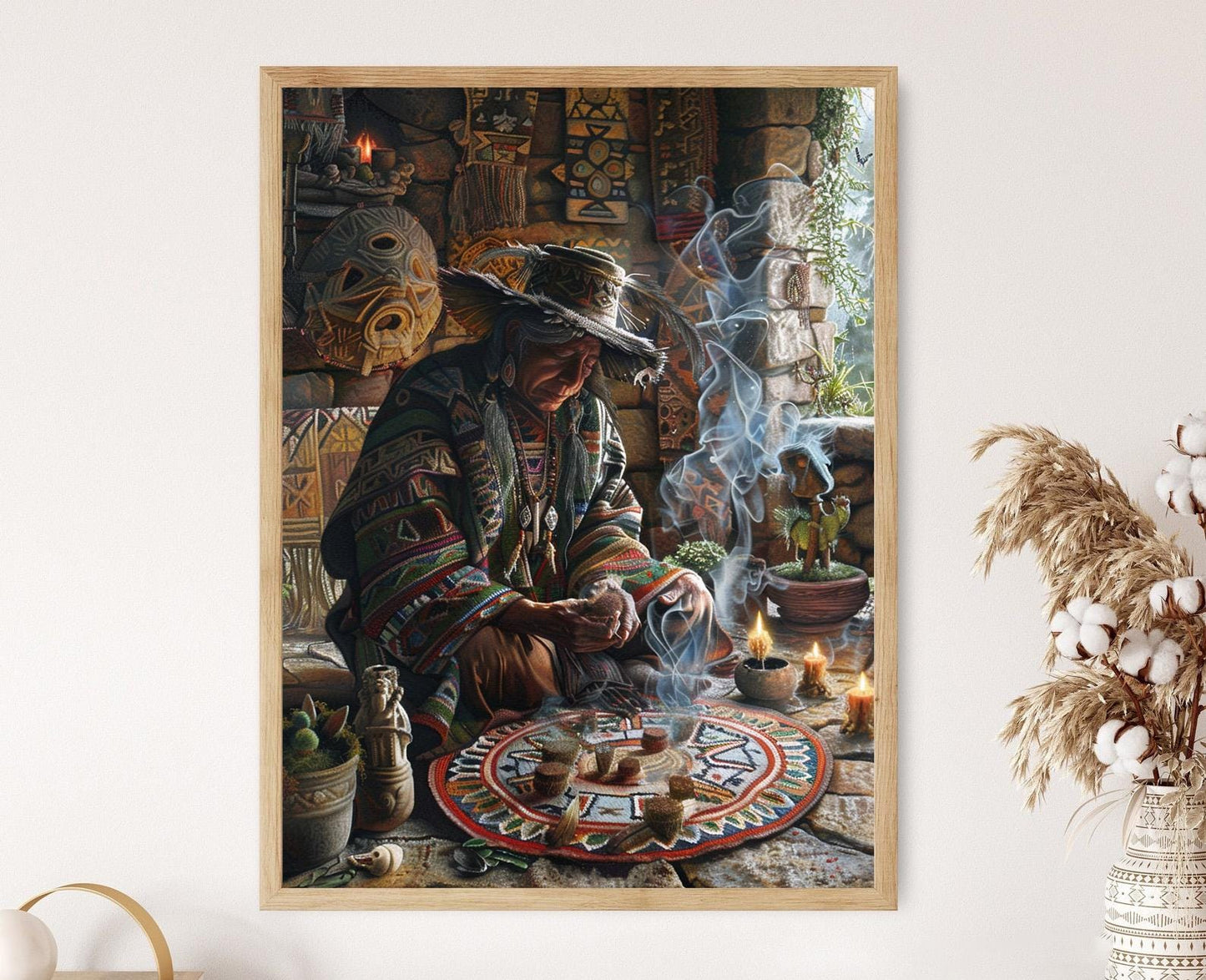 Affiche Cérémonie Chamanique Andine – Art Peruvien pour un Décor Élégant