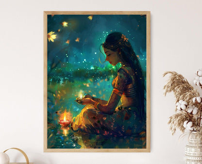 Affiche Diwali Joyeuse – Poster Coloré de Décoration Festive