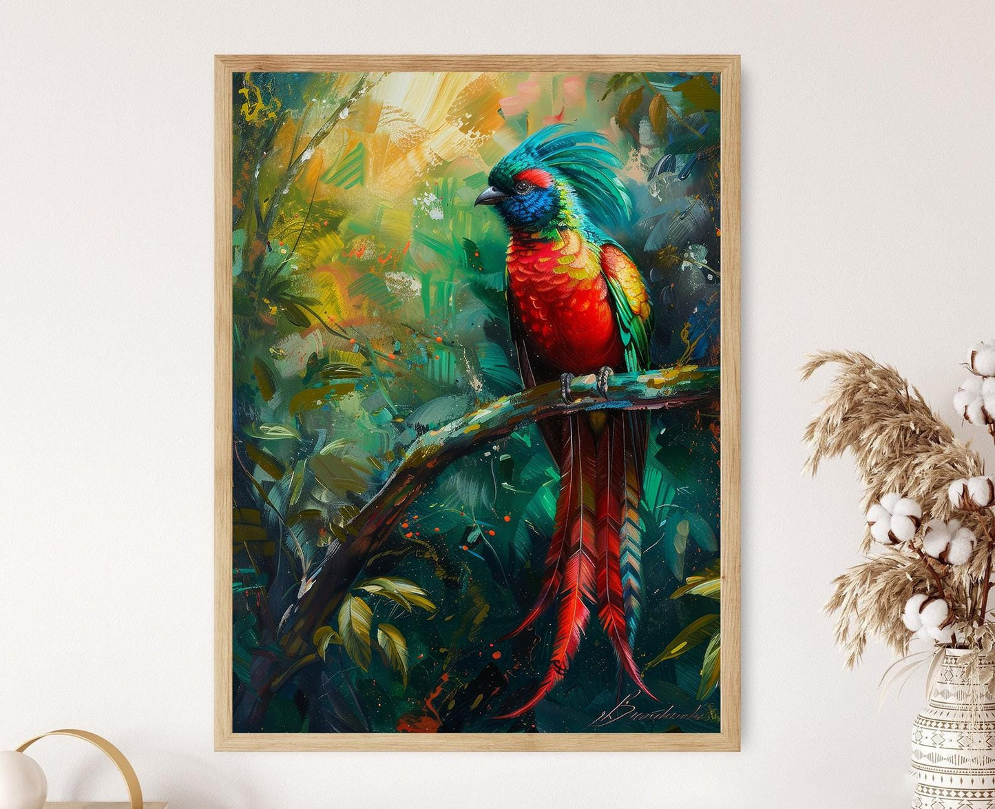 Affiche Quetzal Resplendissant – Art Mural Oiseau, Couleurs Vives, Nature
