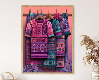 Affiche Huipil Guatemala – Poster Art Textile Maya en Vector