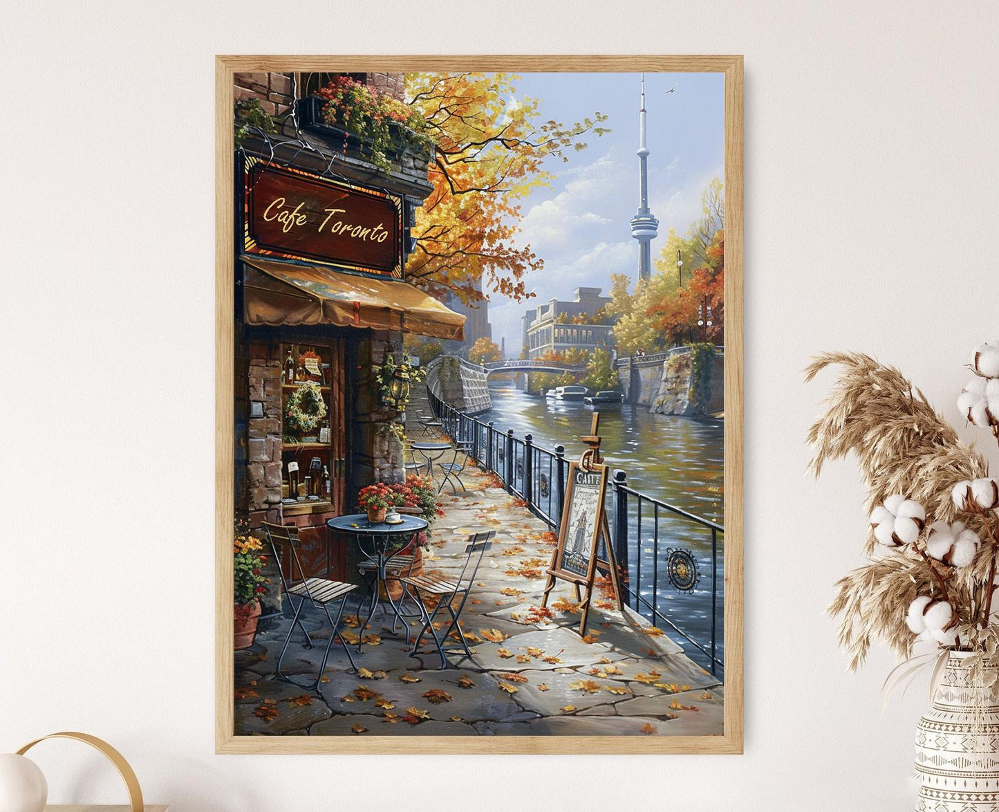 Affiche Café de Toronto – Tableau Artisanal pour Décor Murale