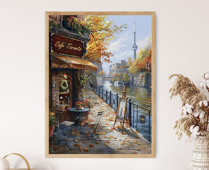 Affiche Café de Toronto – Tableau Artisanal pour Décor Murale