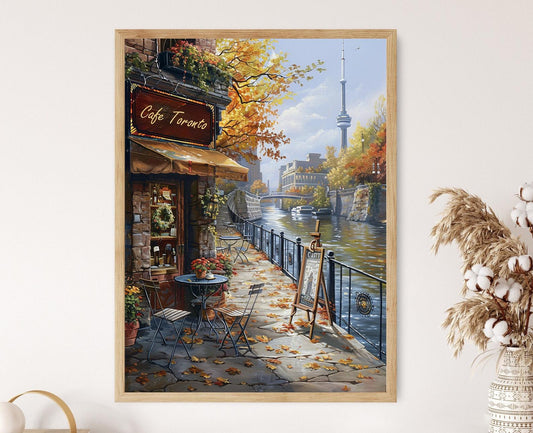 Affiche Café de Toronto – Tableau Artisanal pour Décor Murale