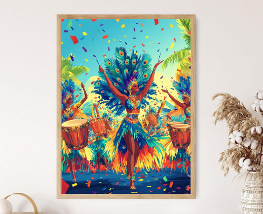 Affiche Danseurs de Festival Guyanais – Art de Costume de Carnival