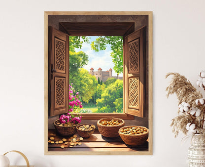 Affiche Art populaire géorgien – Poster Vue des jardins du palais Dadiani