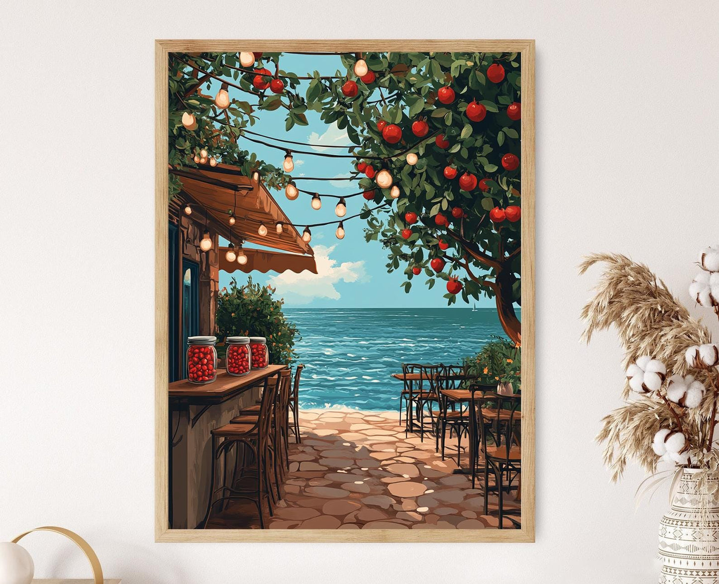 Affiche Café en bord de mer – Poster Art de la Côte Géorgienne