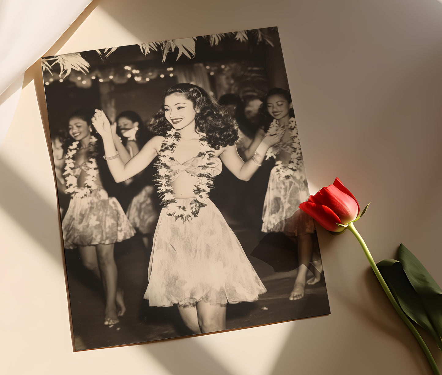 Affiche Vintage - Photo des Danseurs Hula des Années 1940