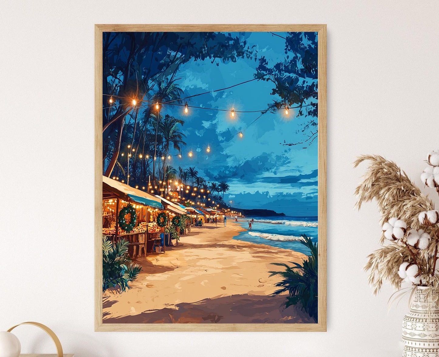 Affiche Noël des Surfeurs – Impression de Marché Festif en Queensland