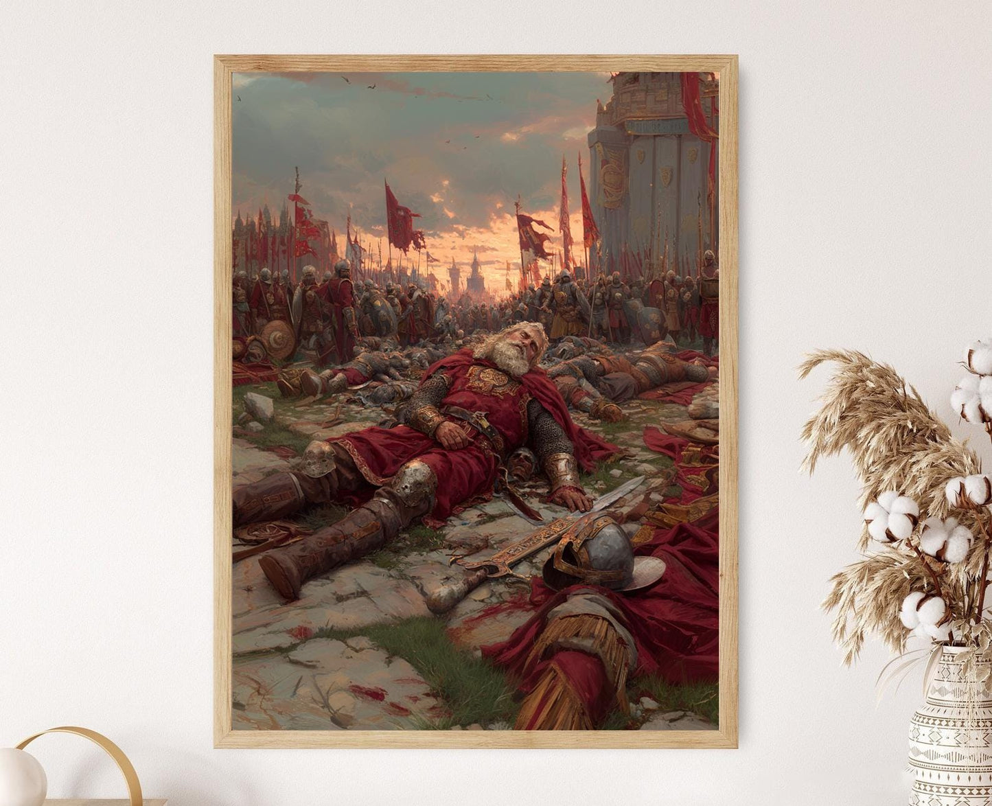 Affiche Bataille de Hastings – Poster Art médiévale de la mort du roi Harold