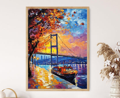 Affiche Pont du Bosphore au Crépuscule – Impression Art Turc Vibrant