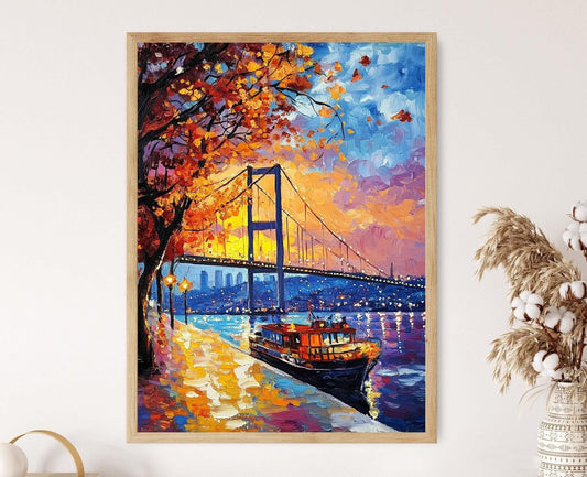 Affiche Pont du Bosphore au Crépuscule – Impression Art Turc Vibrant