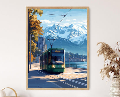 Affiche Zurich – Poster Tramway moderne du lac de Zurich