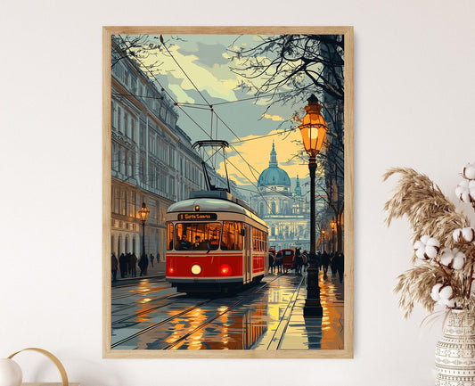 Affiche Tramway de Vienne – Poster Art Déco Autrichien Historique