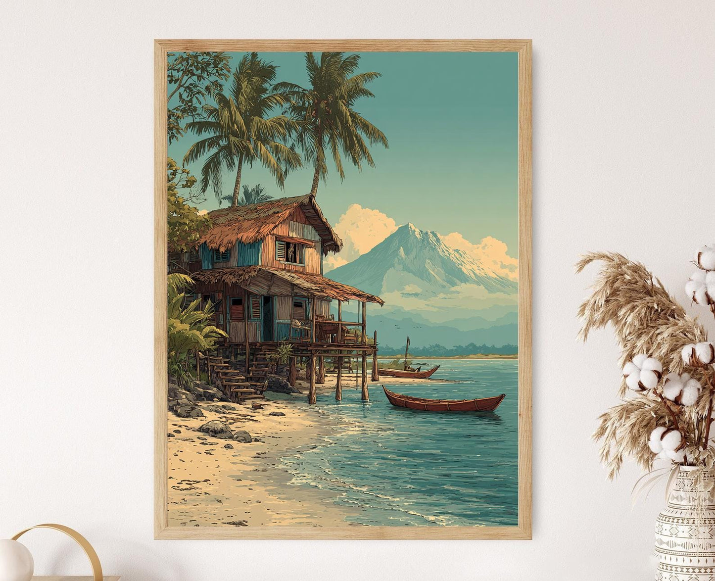 Affiche Maison sur Pilotis de Limbe – Art de la Culture Côtière du Cameroun