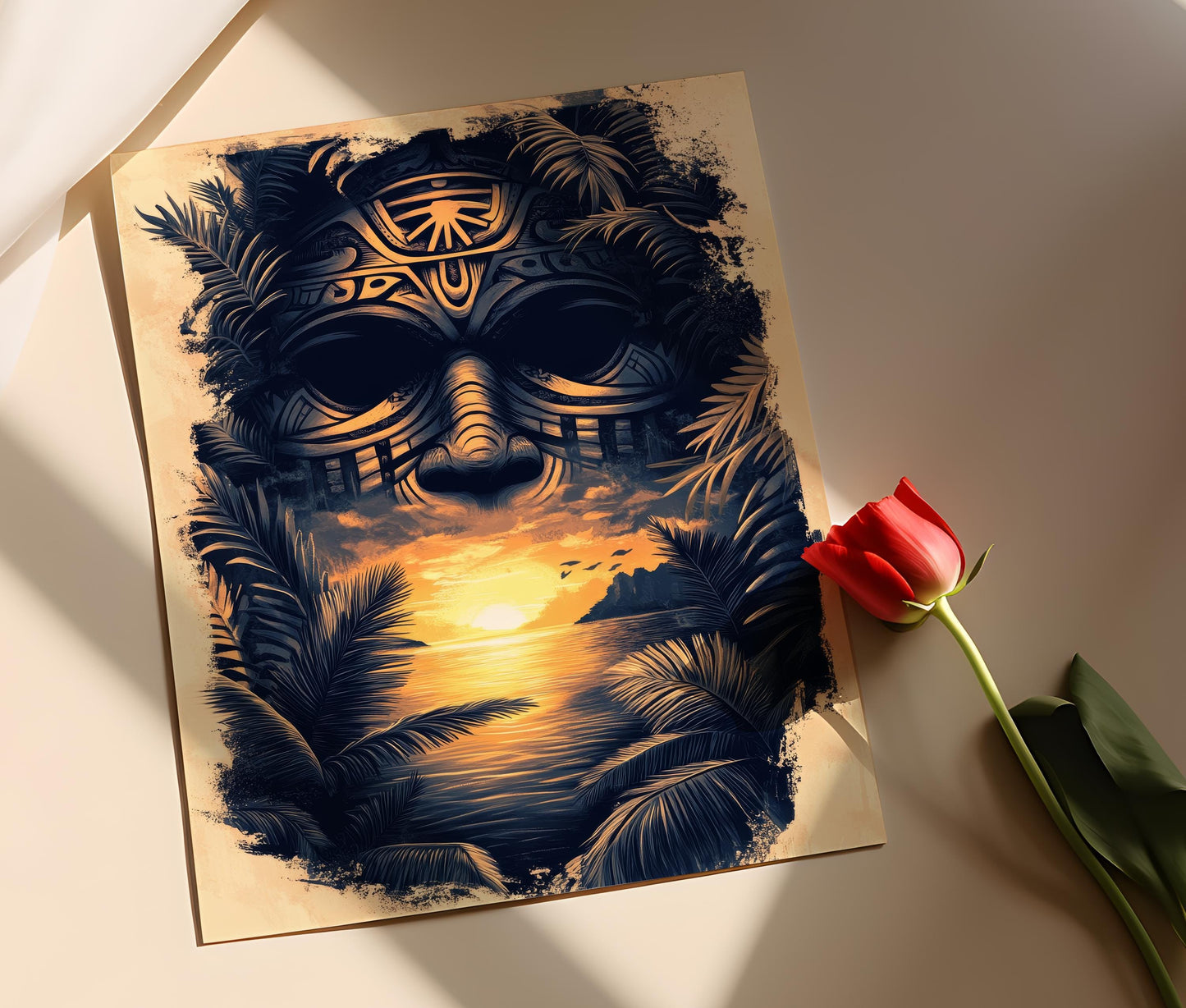 Affiche Art Samoan – Poster Décor Polynésien Traditionnel