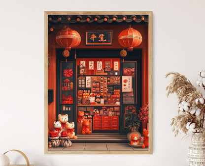 Affiche Nouvel An Lunaire – Art Print de la vitrine taïwanaise