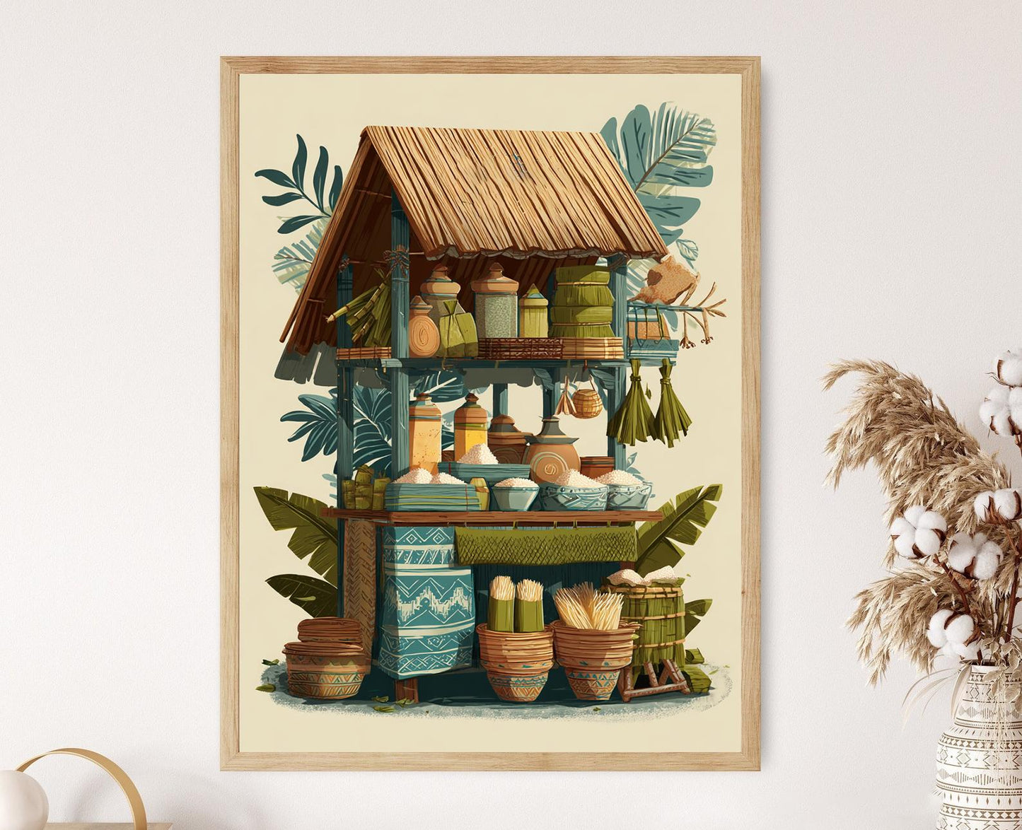 Affiche Marché de Récolte Philppin – Poster Stand de Nourriture Lupa Lupa