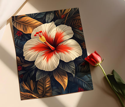 Affiche Fleur d'Hibiscus Samoan – Poster Art Polynésien et Tribal