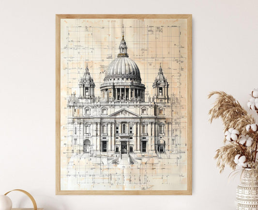 Affiche de la Cathédrale Saint-Paul – Poster Art Architectural Détail