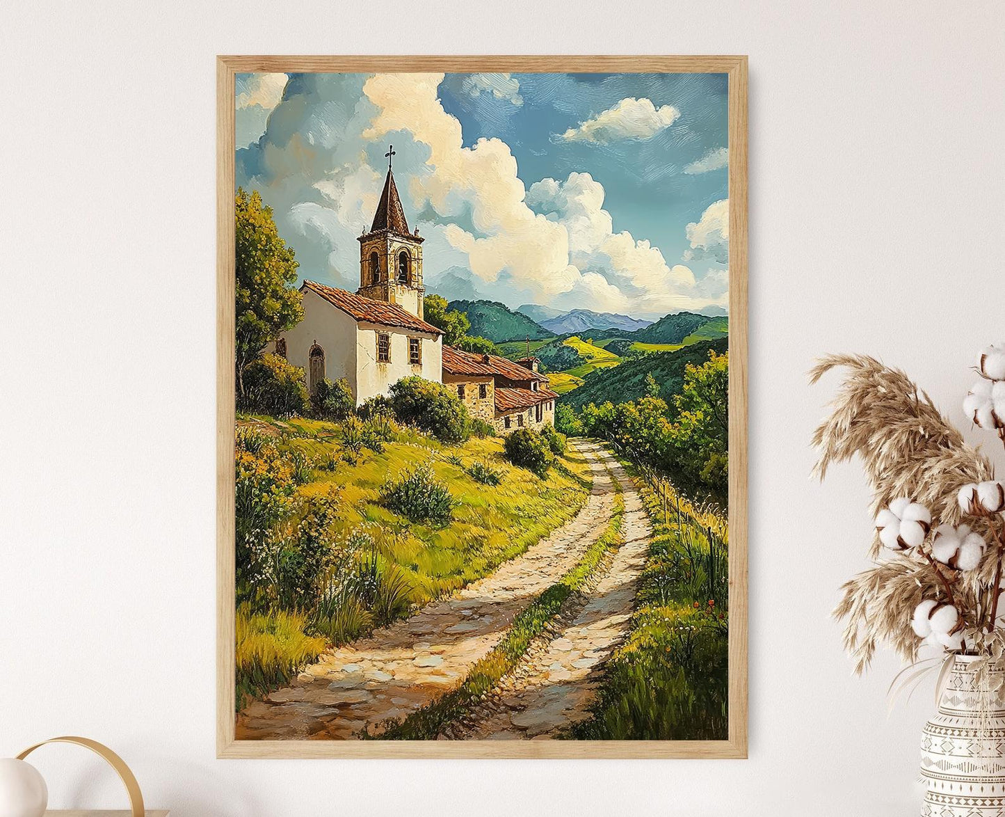 Affiche Chemin de Santiago – Poster Art Print de Pèlerinage Historique