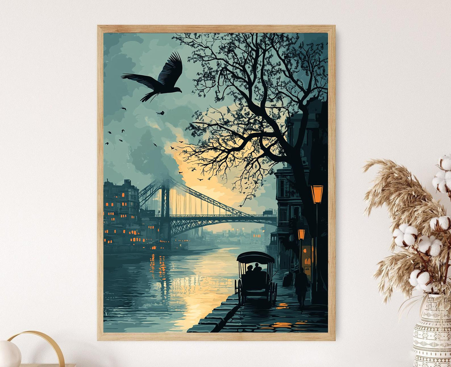 Affiche Kolkata – Poster Imprimé du Pont Howrah et Skyline de Bengale