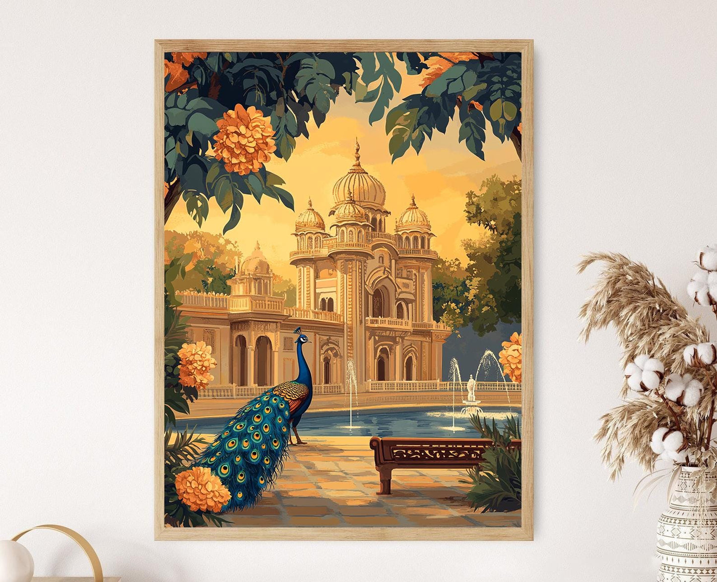Affiche Paon du Palais de Mysore – Art Héritage Indien