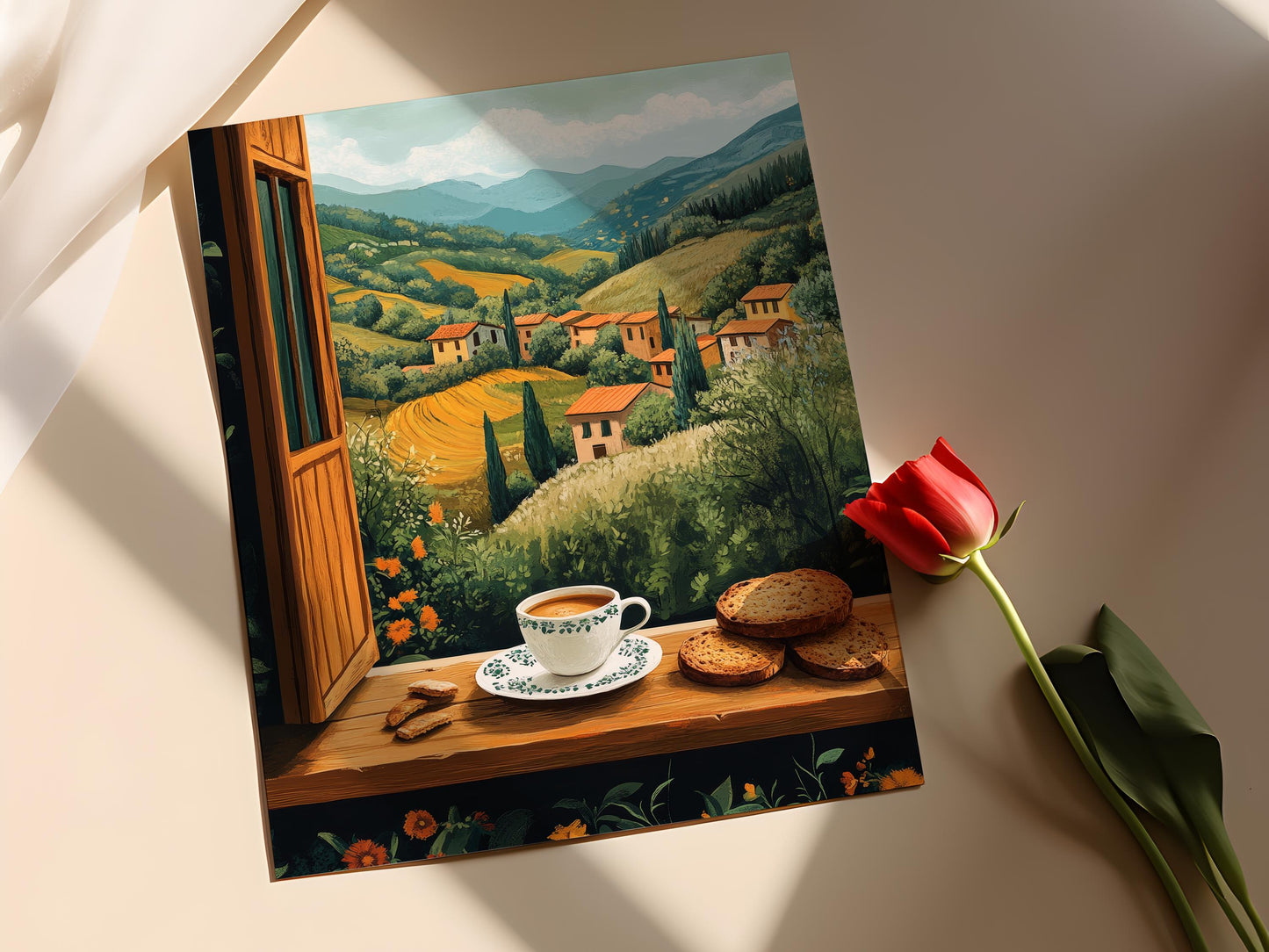 Affiche Espresso Italien – Imprimerie Biscotti et Campagne