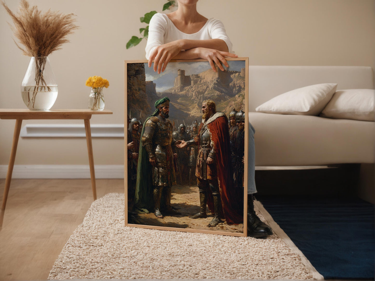 Affiche Saladin et Richard Cœur de Lion – Art médiéval sur la Troisième Croisade