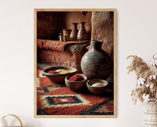 Affiche Tapis Marocain – Poster Art Textile Berbère en Vectoriel