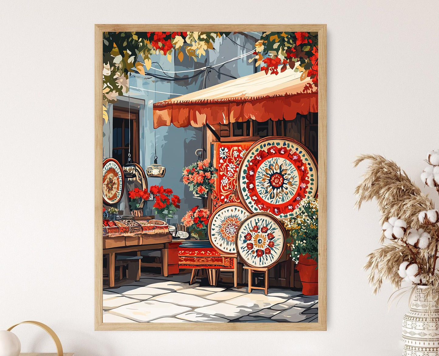 Affiche Suzani Ouzbek – Poster Art Textile Folklorique d'Asie Centrale