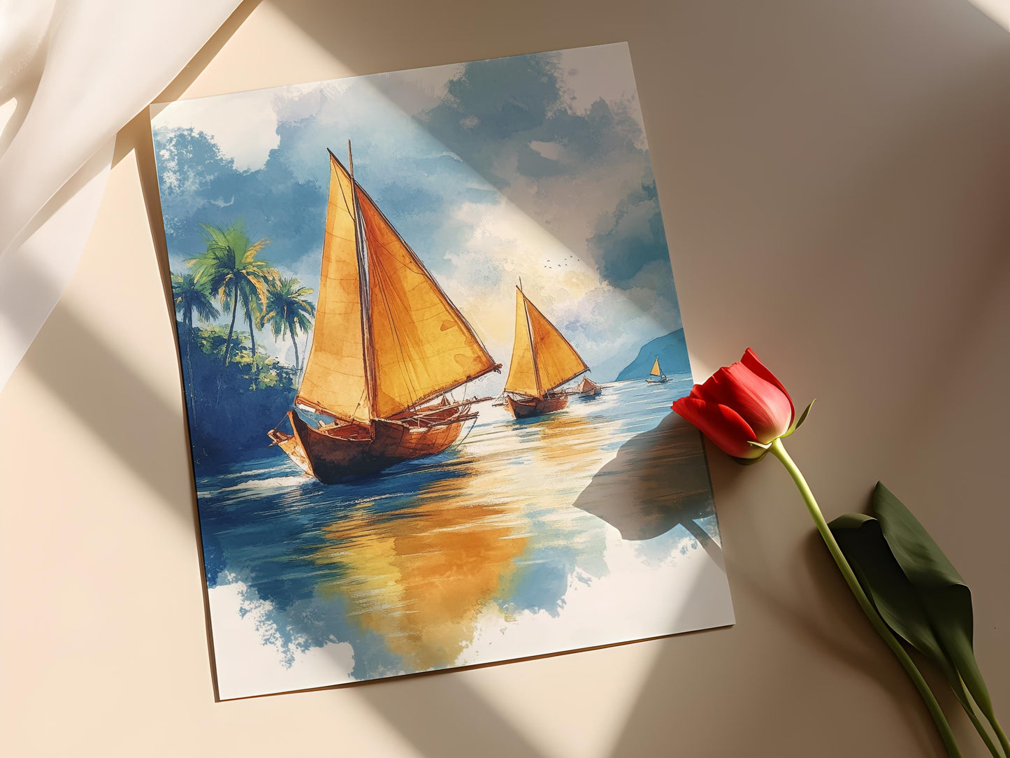 Affiche Bateaux Vinta – Poster Traditionnels Filipinos en Mer de Mindanao