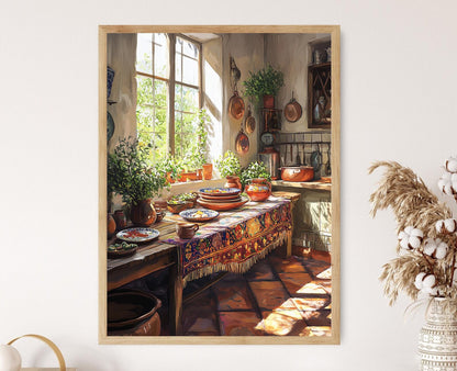 Affiche Cuisine Pakistanaise – Poster Décoration Ajrak et Assiettes