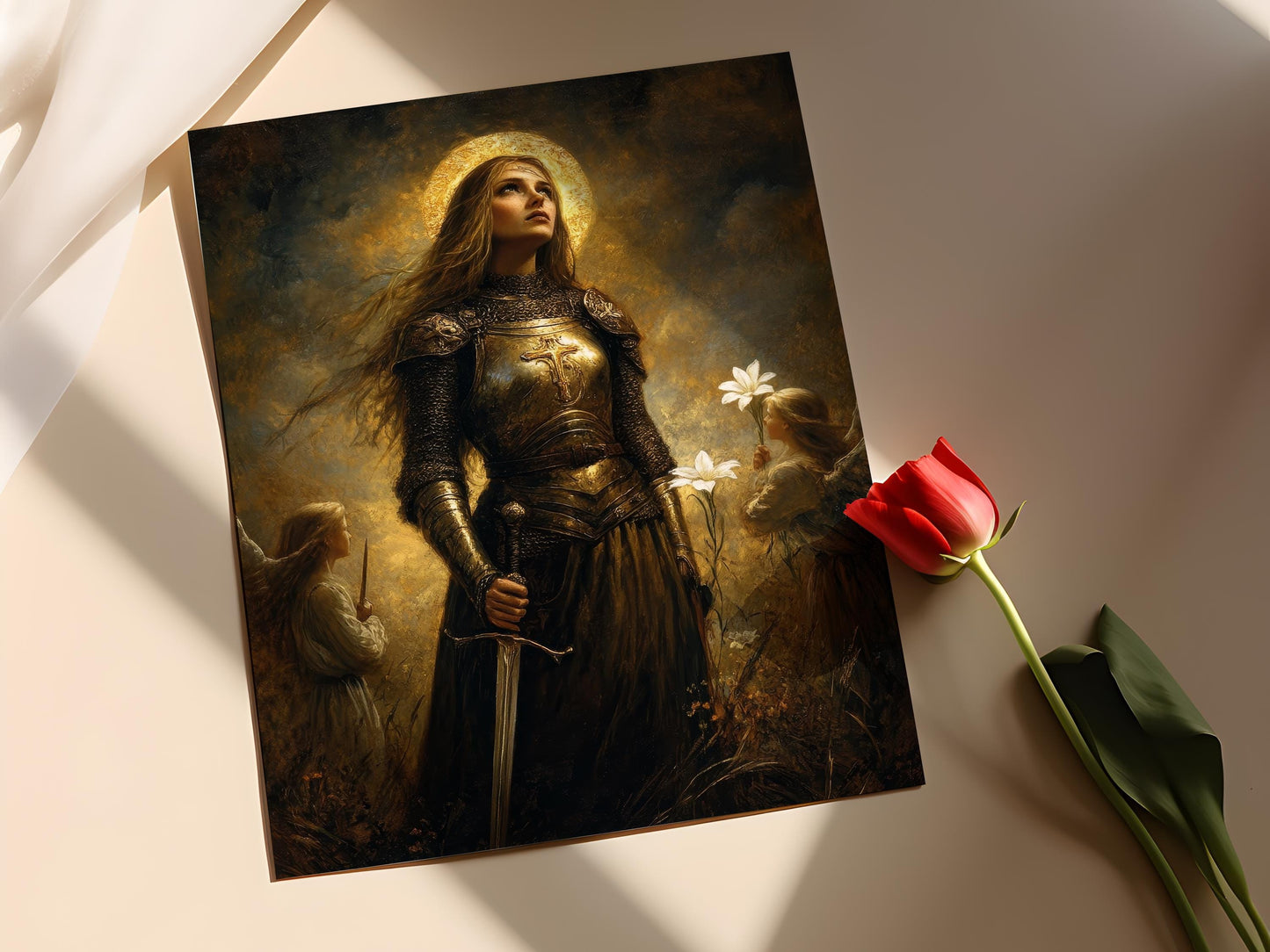 Affiche Sainte Jeanne d'Arc – Art Print de la Patronne Guerrière Catholique
