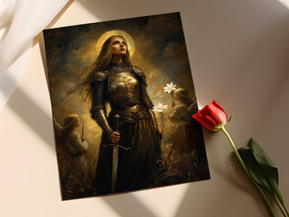 Affiche Sainte Jeanne d'Arc – Art Print de la Patronne Guerrière Catholique