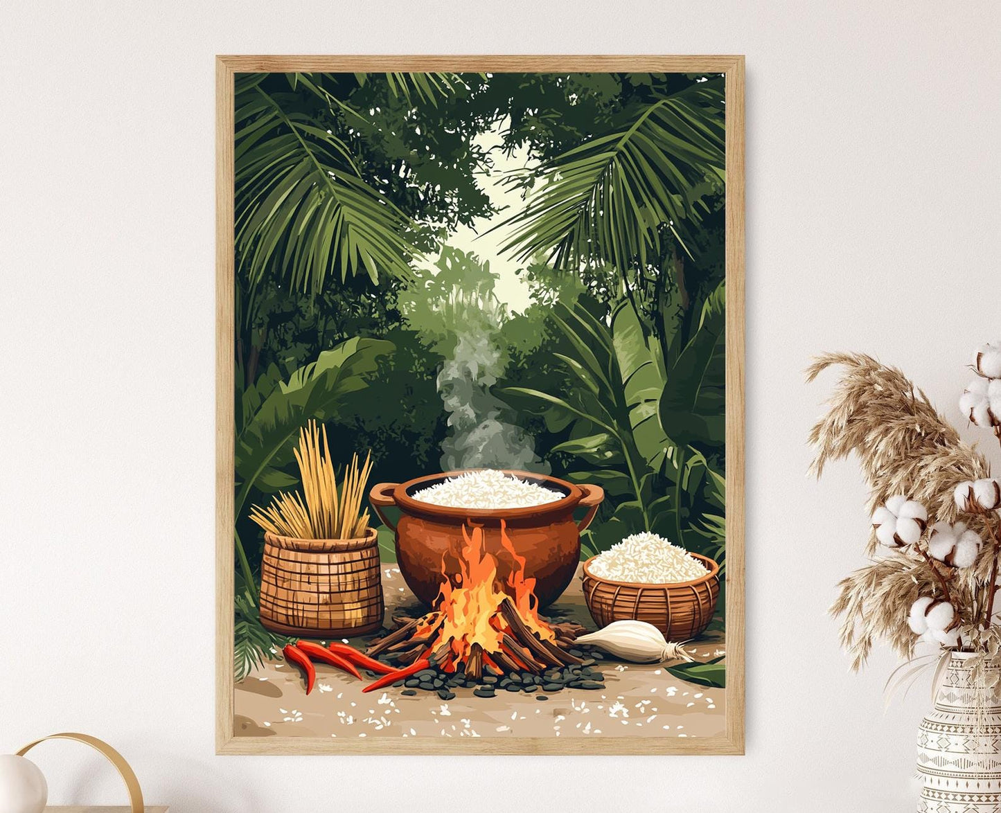 Affiche Scène Culinaire Guyanaise – Art de Cuisine Traditionnelle