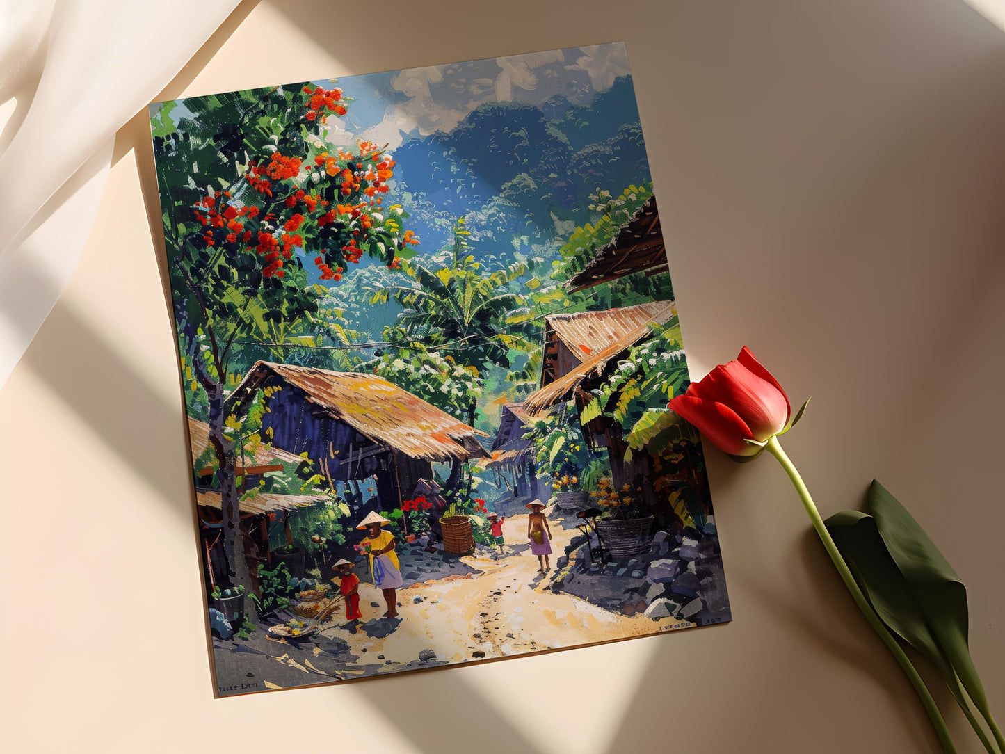 Affiche Village Philippin – Imprimé Paysage Traditionnel Mur Décoratif